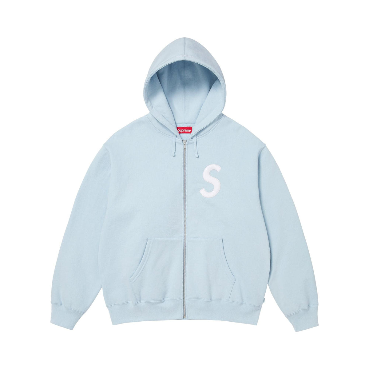 Supreme S Logo Zip Up Hooded Sweatshirt (FW25) Light Blue - Im Your Wardrobe