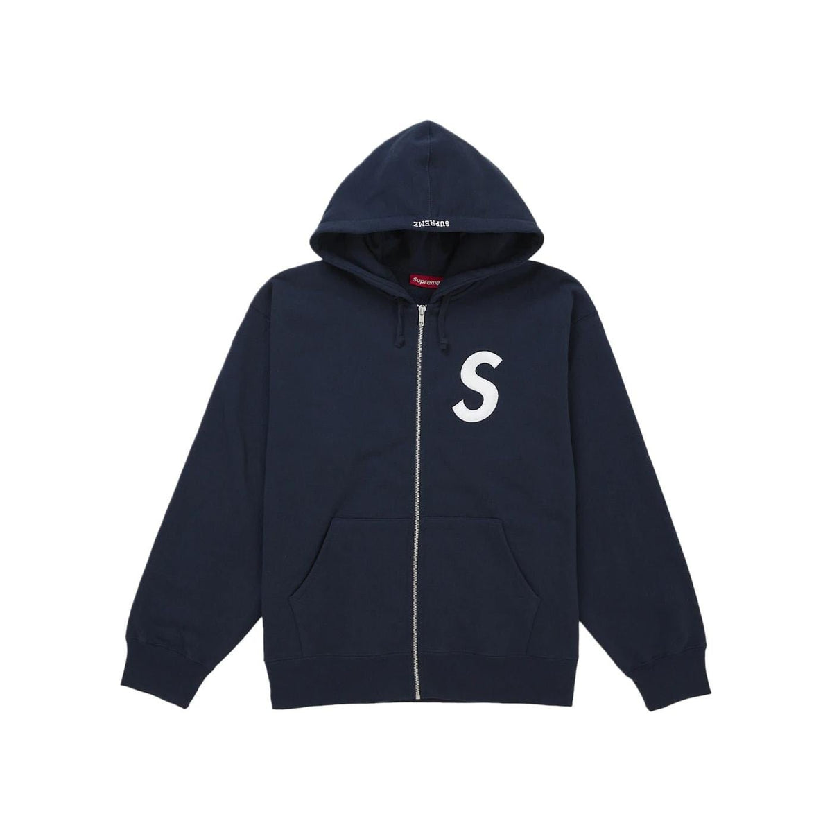 Supreme S Logo Zip Up Hooded Sweatshirt (FW25) Navy - Im Your Wardrobe