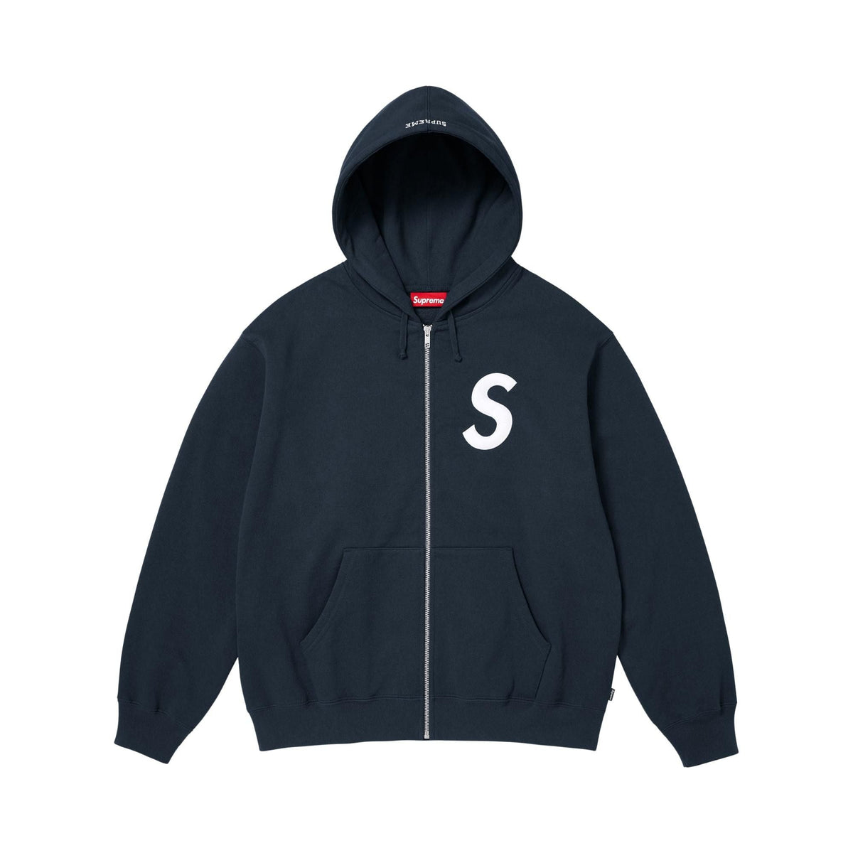 Supreme S Logo Zip Up Hooded Sweatshirt (FW25) Navy - Im Your Wardrobe