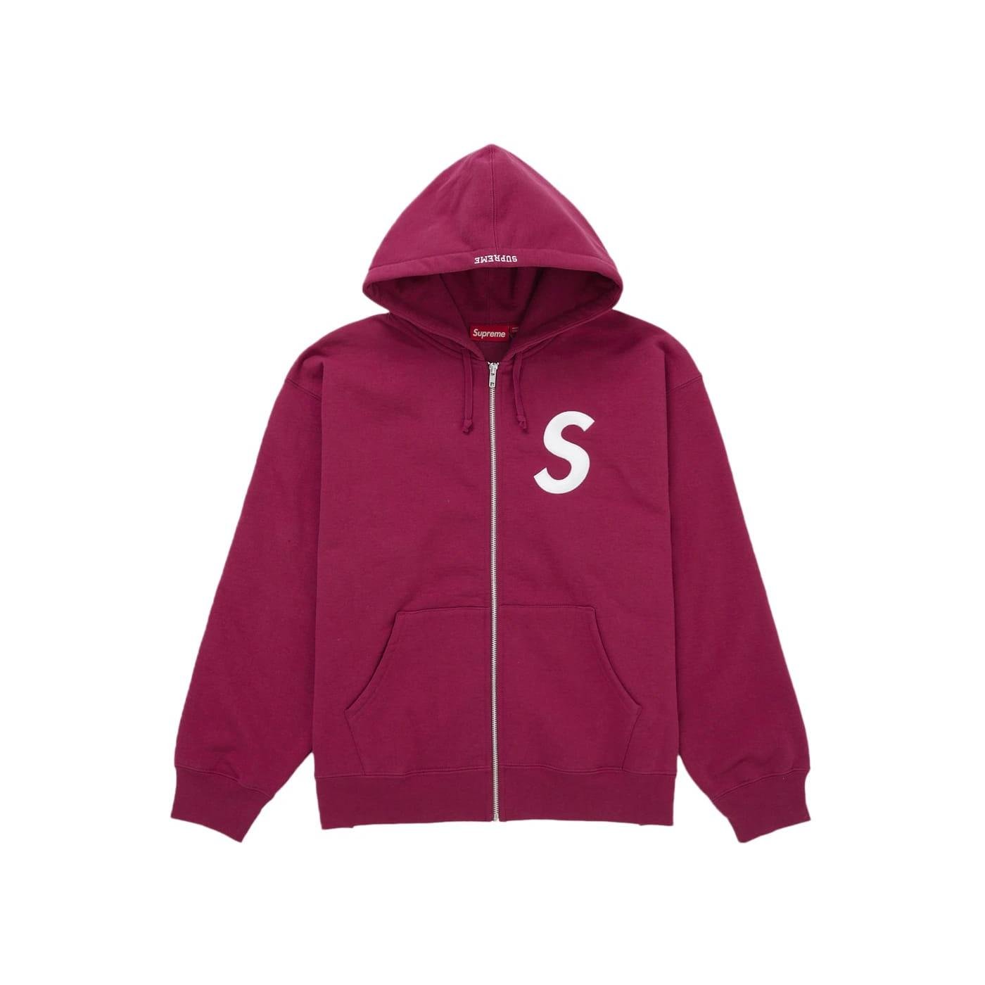 Supreme S Logo Zip Up Hooded Sweatshirt (FW25) Red - Im Your Wardrobe