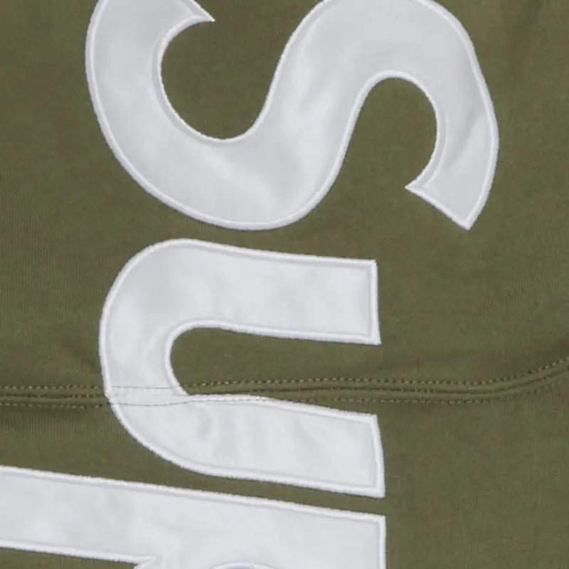 Supreme Satin Appliqué Hooded Sweatshirt (FW23) &#39;Light Olive&#39; - Im Your Wardrobe