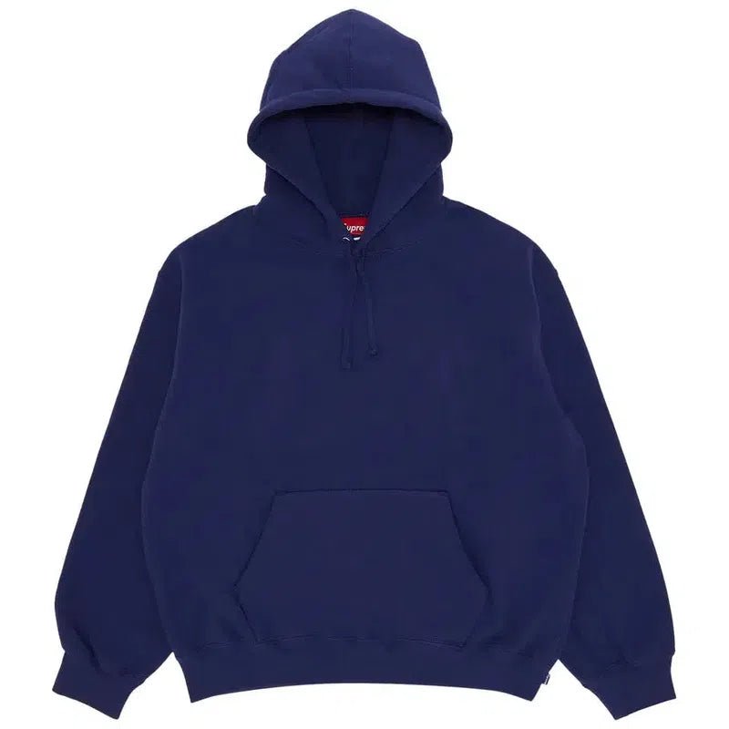 Supreme Satin Appliqué Hooded Sweatshirt (FW23) &#39;Washed Navy&#39; - Im Your Wardrobe