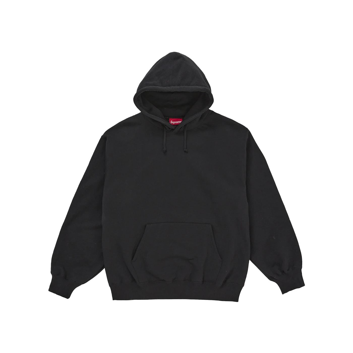 Supreme Satin Appliqué Hooded Sweatshirt (FW25) Black - Im Your Wardrobe