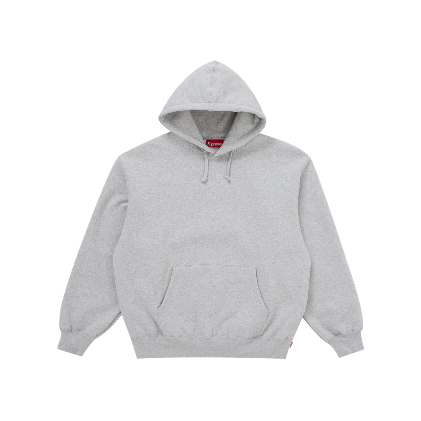 Supreme Satin Appliqué Hooded Sweatshirt (FW25) Heather Grey - Im Your Wardrobe
