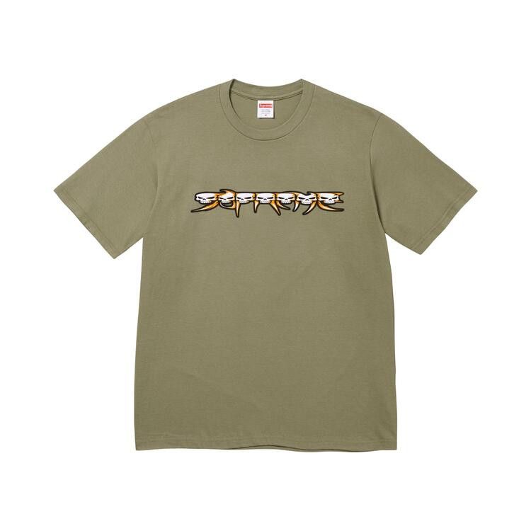 Supreme Skulls Spellout Tee Light Olive - Im Your Wardrobe