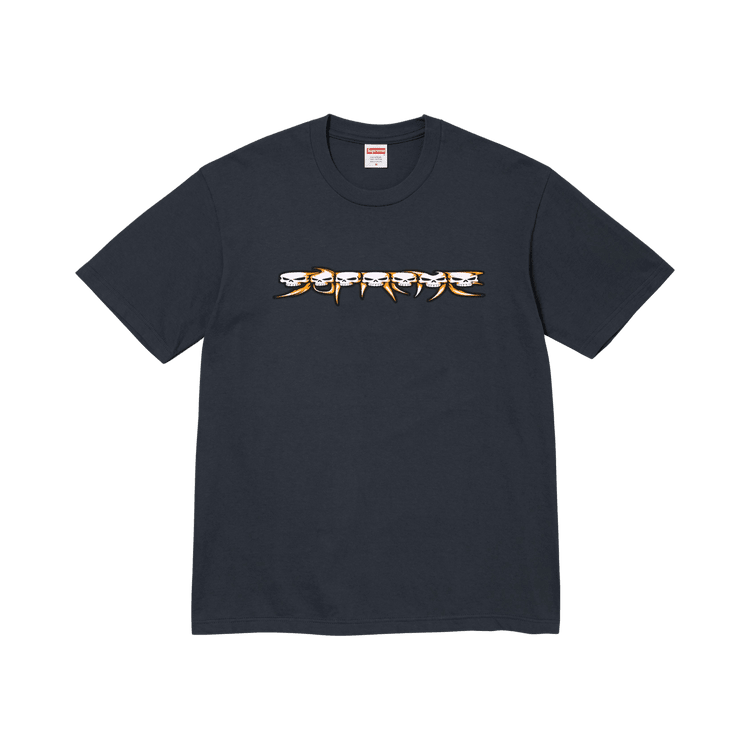 Supreme Skulls Spellout Tee Navy - Im Your Wardrobe