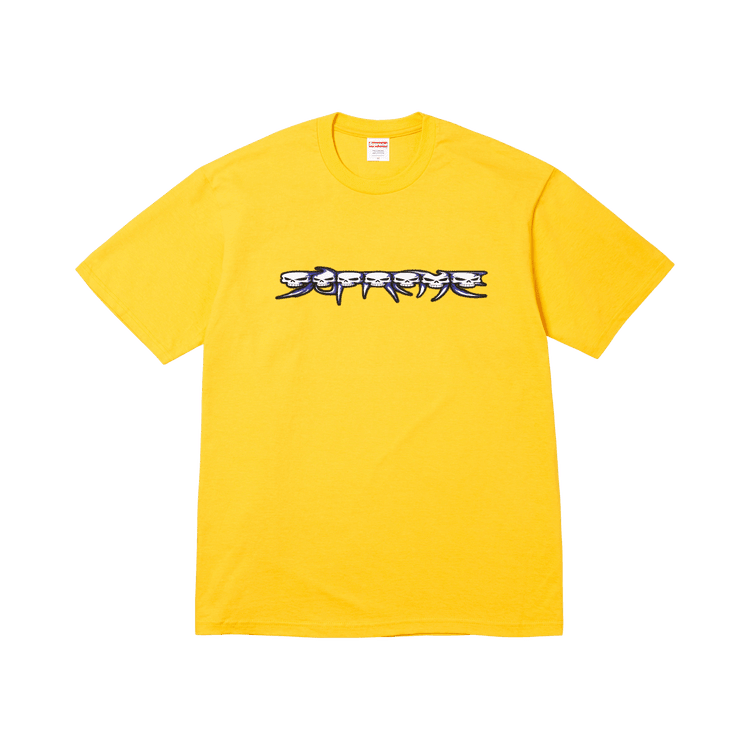 Supreme Skulls Spellout Tee Yellow - Im Your Wardrobe
