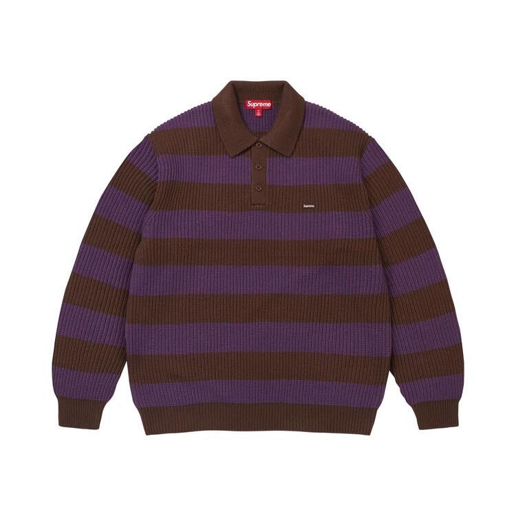 Supreme Small Box Sweater Polo (FW26) Brown Stripe - Im Your Wardrobe