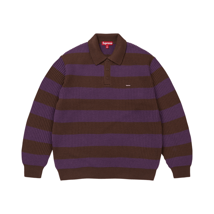 Supreme Small Box Sweater Polo (FW26) Brown Stripe - Im Your Wardrobe