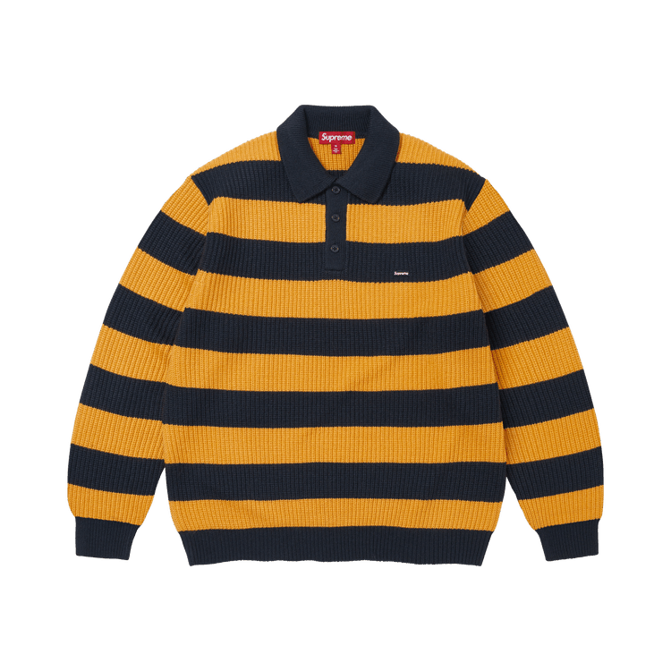 Supreme Small Box Sweater Polo (FW26) Navy Stripe - Im Your Wardrobe
