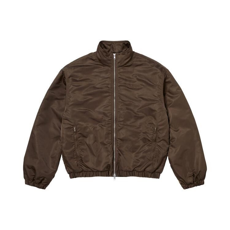 Supreme Stand Collar Lined Nylon Jacket Brown - Im Your Wardrobe