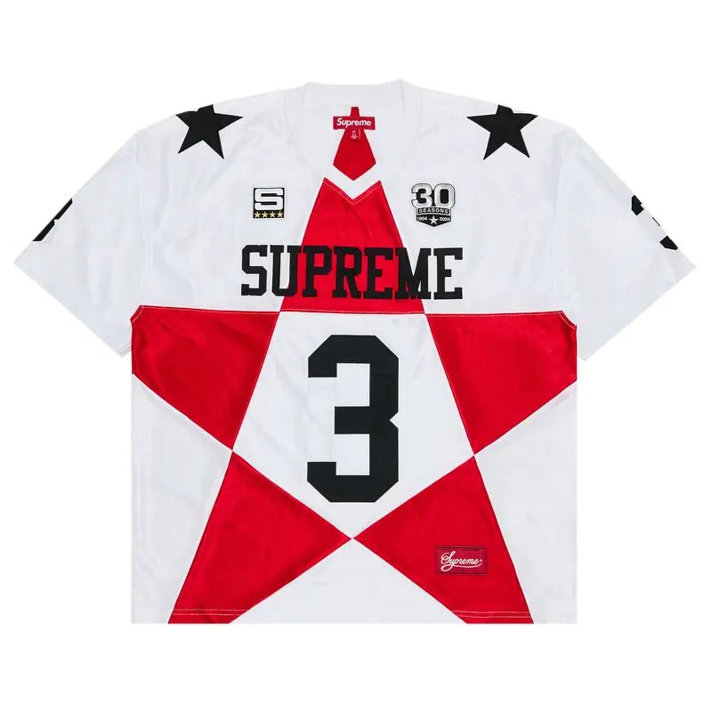 Supreme Star Football Jersey &#39;White&#39; (FW24) - Im Your Wardrobe