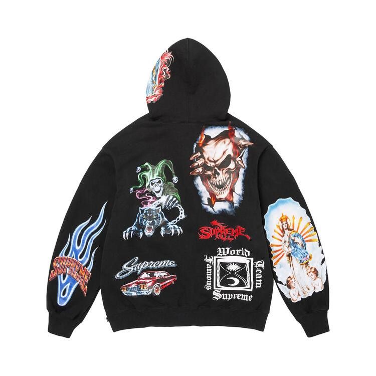 Supreme Stickers Hooded Sweatshirt Black - Im Your Wardrobe