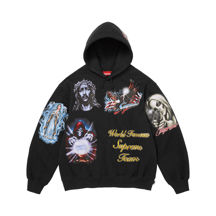 Supreme Stickers Hooded Sweatshirt Black - Im Your Wardrobe