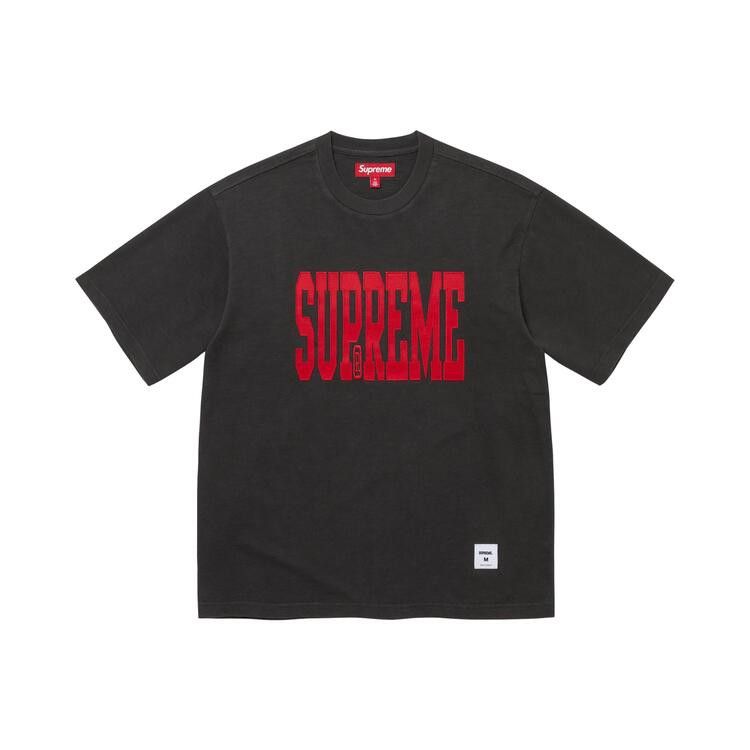 Supreme Stretch Appliqué Short-Sleeve Top Black - Im Your Wardrobe