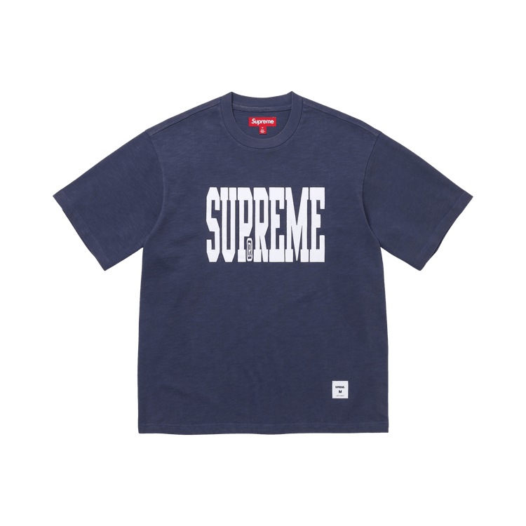 Supreme Stretch Appliqué Short-Sleeve Top Navy - Im Your Wardrobe
