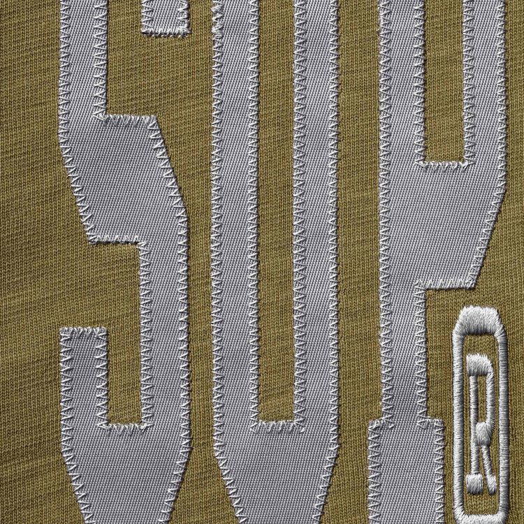 Supreme Stretch Appliqué Short-Sleeve Top Olive Brown - Im Your Wardrobe