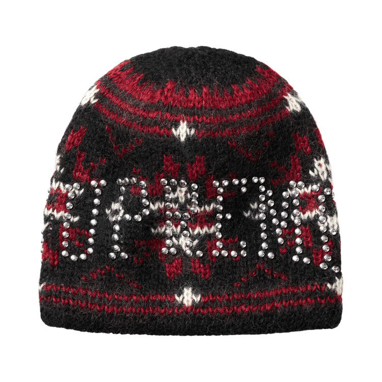 Supreme Studded Fair Isle Beanie (FW26) Black - Im Your Wardrobe