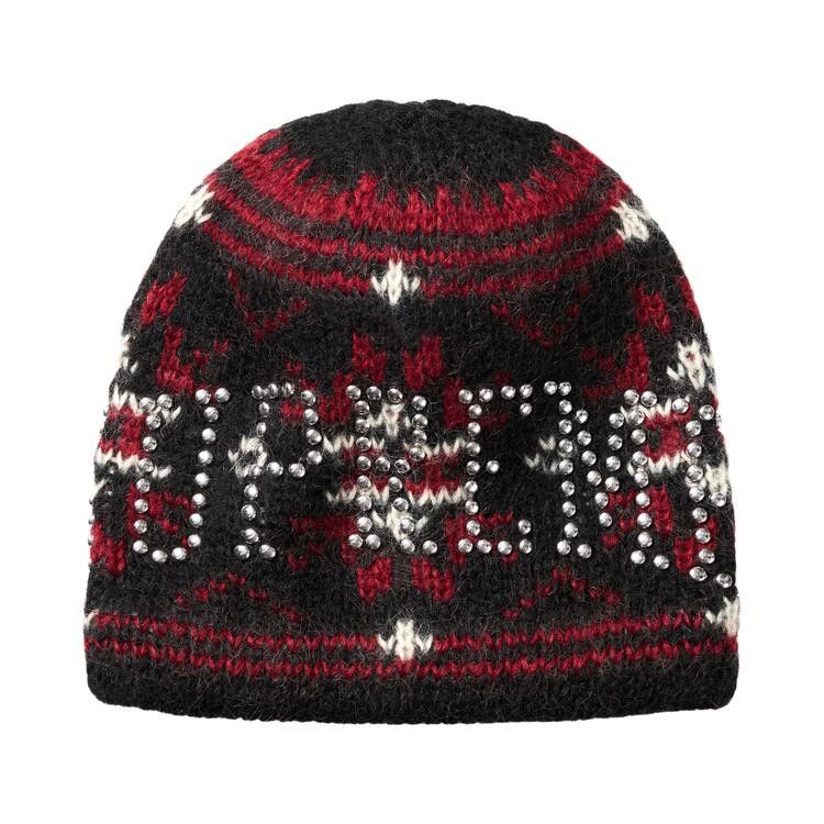 Supreme Studded Fair Isle Beanie (FW26) Black - Im Your Wardrobe