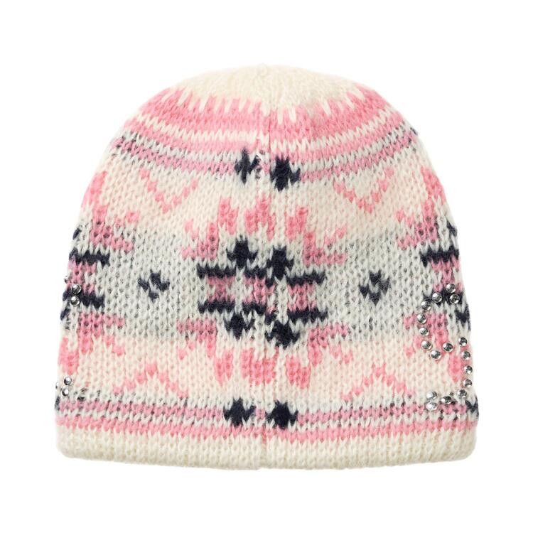 Supreme Studded Fair Isle Beanie (FW26) Cream - Im Your Wardrobe