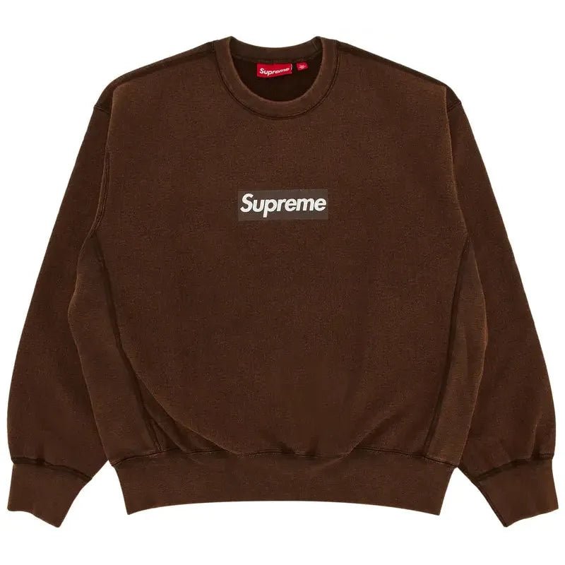 Supreme Washed Box Logo Crewneck 'Brown' (SS25) - Im Your Wardrobe