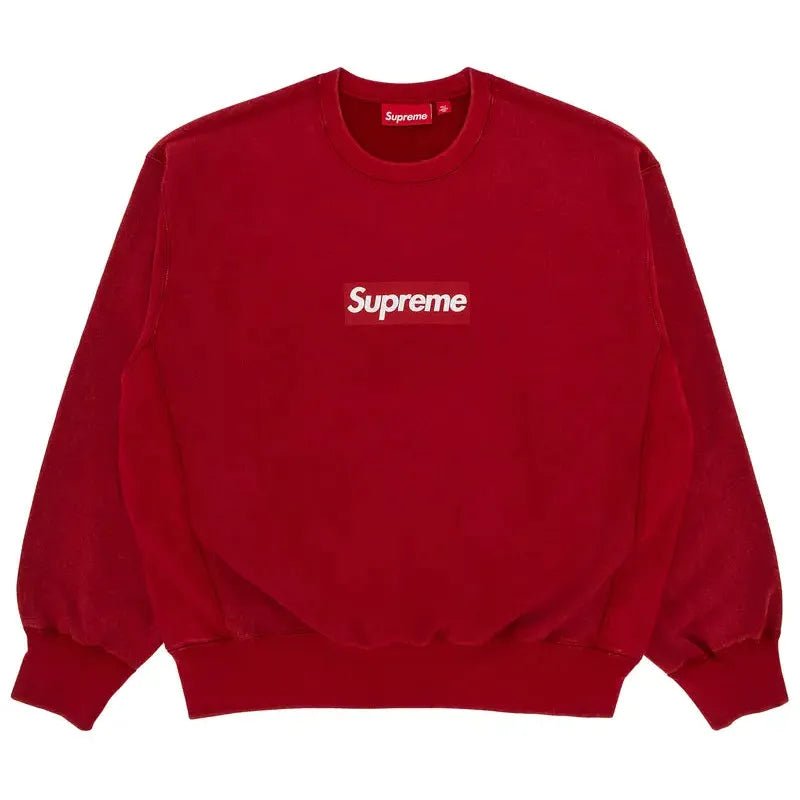 Supreme Washed Box Logo Crewneck 'Red' (SS25) - Im Your Wardrobe