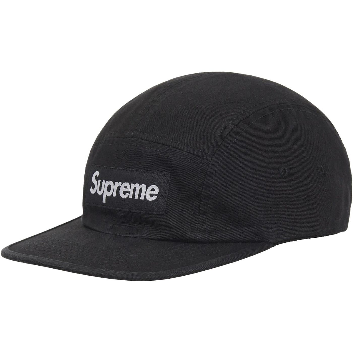 Supreme Washed Chino Twill Camp Cap (SS26) Black - Im Your Wardrobe