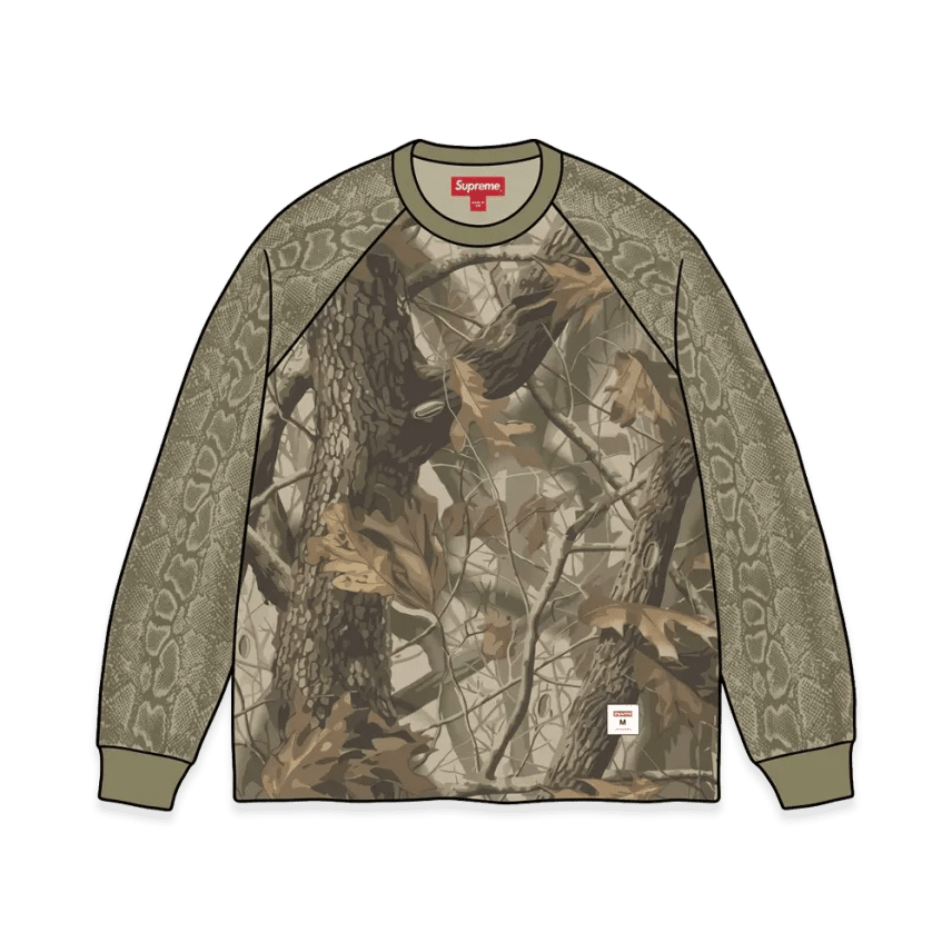 Supreme Wildlife Camo Raglan L/S Top Realtree Hardwoods Camo - Im Your Wardrobe