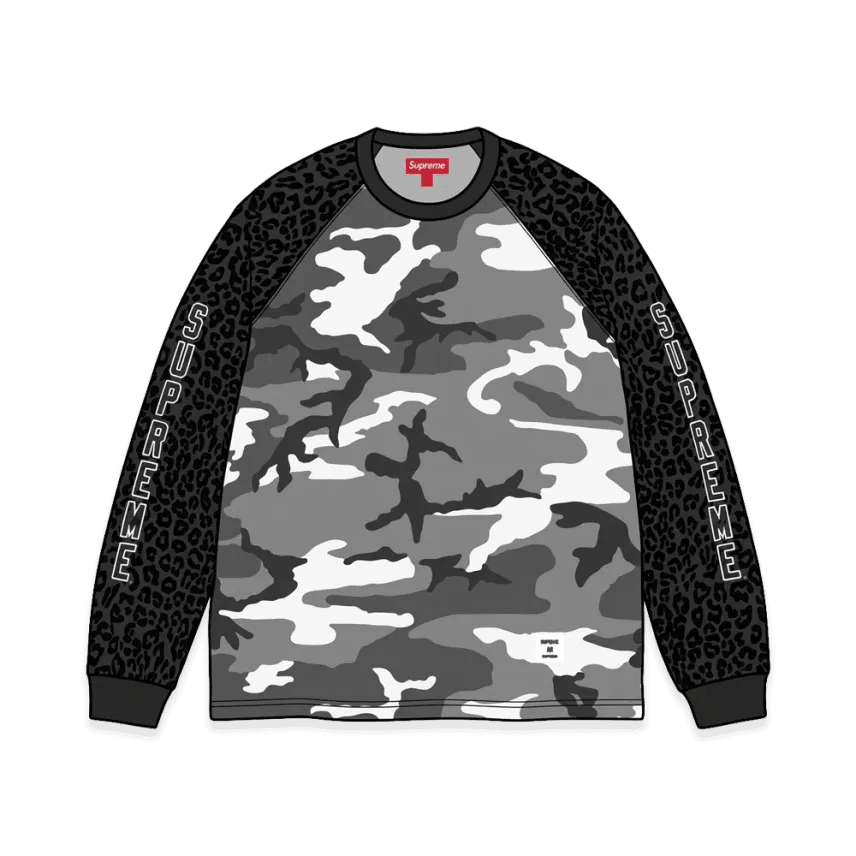 Supreme Wildlife Camo Raglan L/S Top Snow Camo - Im Your Wardrobe