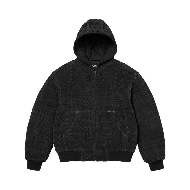 Supreme Woven Suede Hooded Work Jacket Black - Im Your Wardrobe