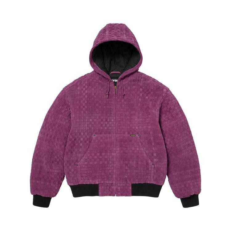 Supreme Woven Suede Hooded Work Jacket Purple - Im Your Wardrobe