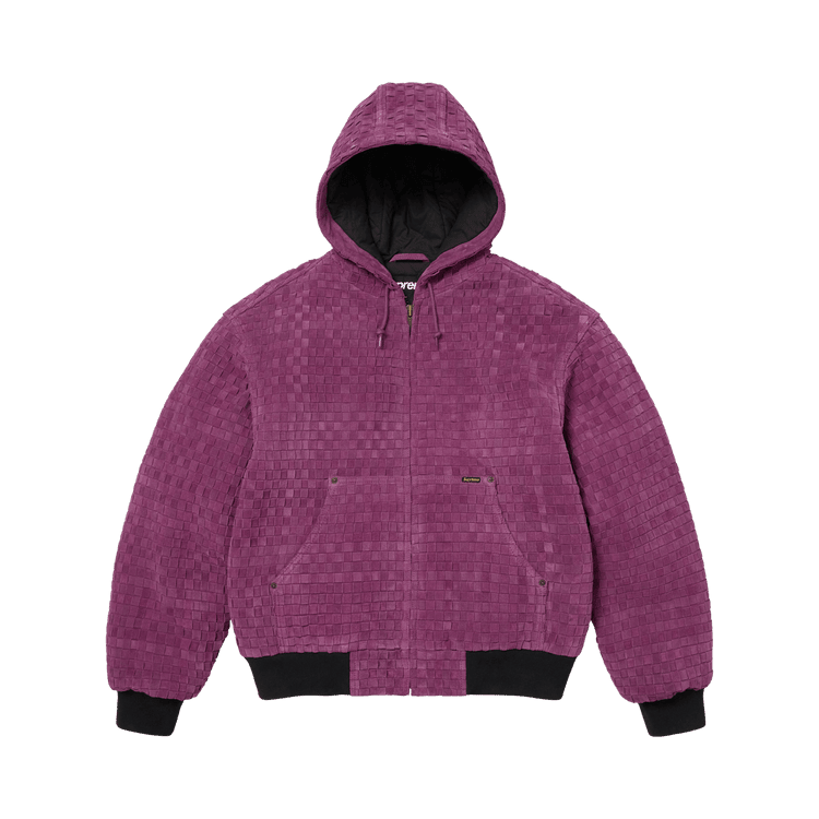 Supreme Woven Suede Hooded Work Jacket Purple - Im Your Wardrobe