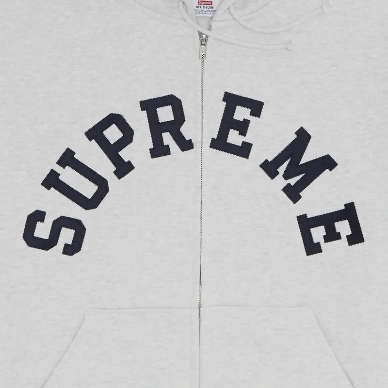 Supreme x Champion Zip Up Hooded Sweatshirt (SS24) Ash Grey - Im Your Wardrobe