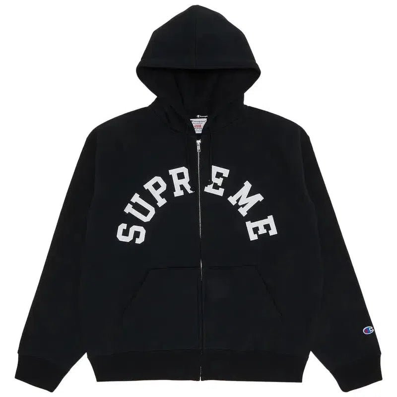 Supreme x Champion Zip Up Hooded Sweatshirt (SS24) Black - Im Your Wardrobe