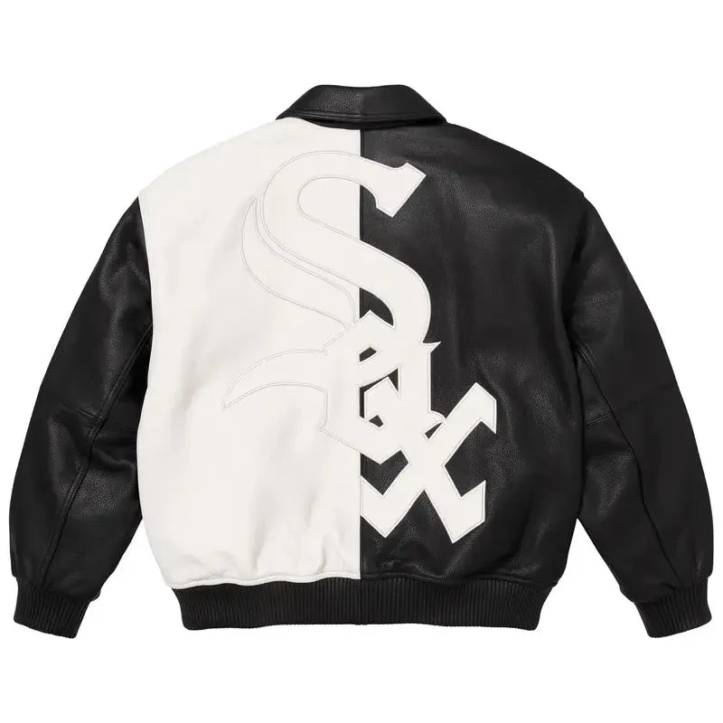 Supreme x Chicago White Sox Leather Varsity Jacket 'Black' - Im Your Wardrobe
