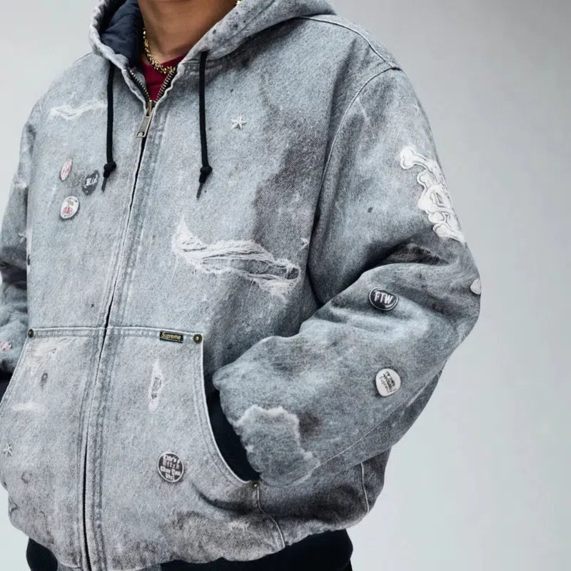 Supreme x HJR Trompe L&#39;oeil Hooded Work Jacket &#39;Blue&#39; (FW24) - Im Your Wardrobe