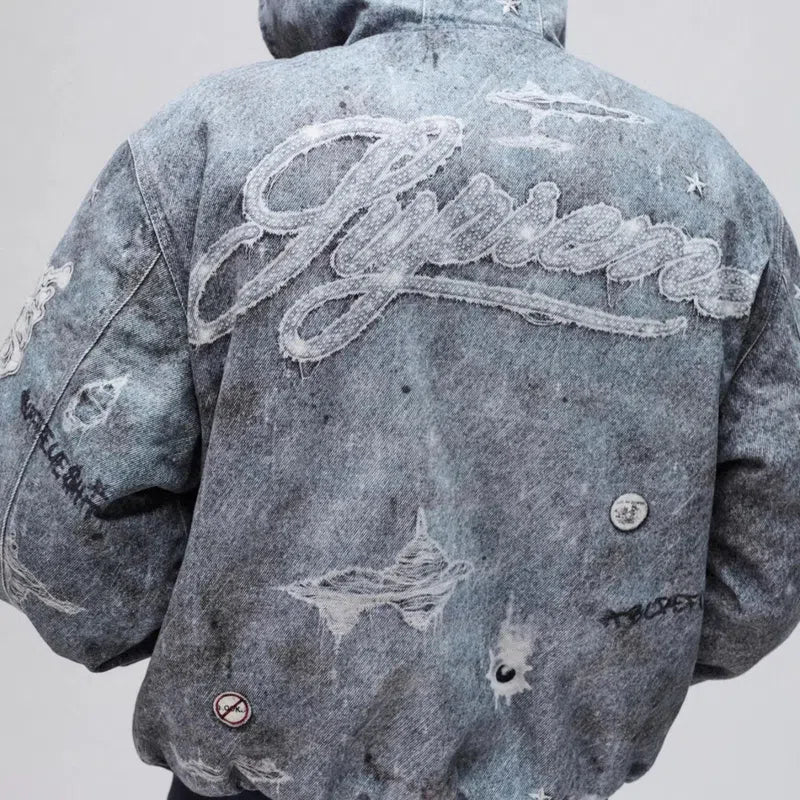 Buy Supreme x HJR Trompe L'oeil Hooded Work Jacket Blue (FW24) in Buy Supreme x HJR Trompe L'oeil Hooded Work Jacket Blue (FW24) in