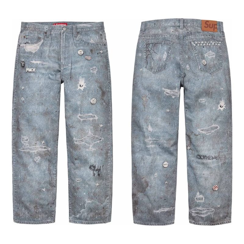 Supreme x HJR Trompe L&#39;oeil Loose Fit Jean &#39;Blue&#39; (FW24) - Im Your Wardrobe