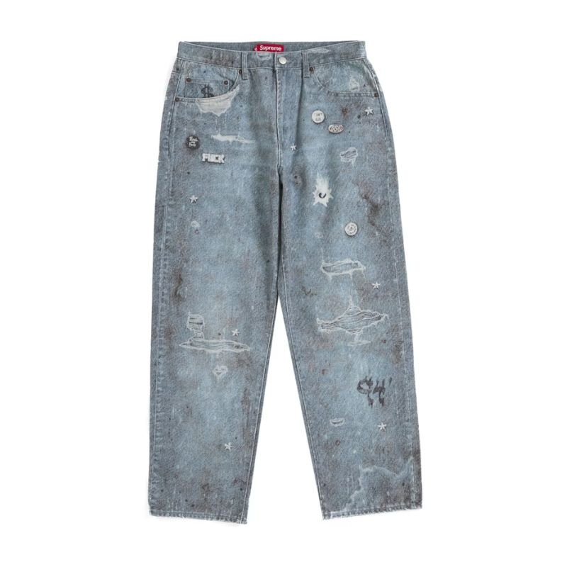 Supreme x HJR Trompe L&#39;oeil Loose Fit Jean &#39;Blue&#39; (FW24) - Im Your Wardrobe