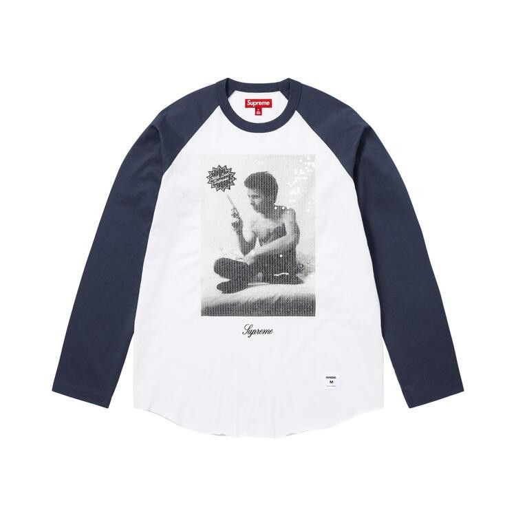 Supreme x Larry Clark Sequin Raglan Long-Sleeve Top Navy - Im Your Wardrobe