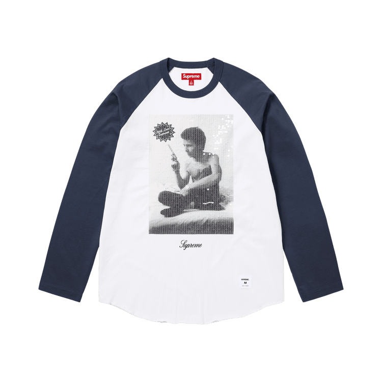 Supreme x Larry Clark Sequin Raglan Long-Sleeve Top Navy - Im Your Wardrobe