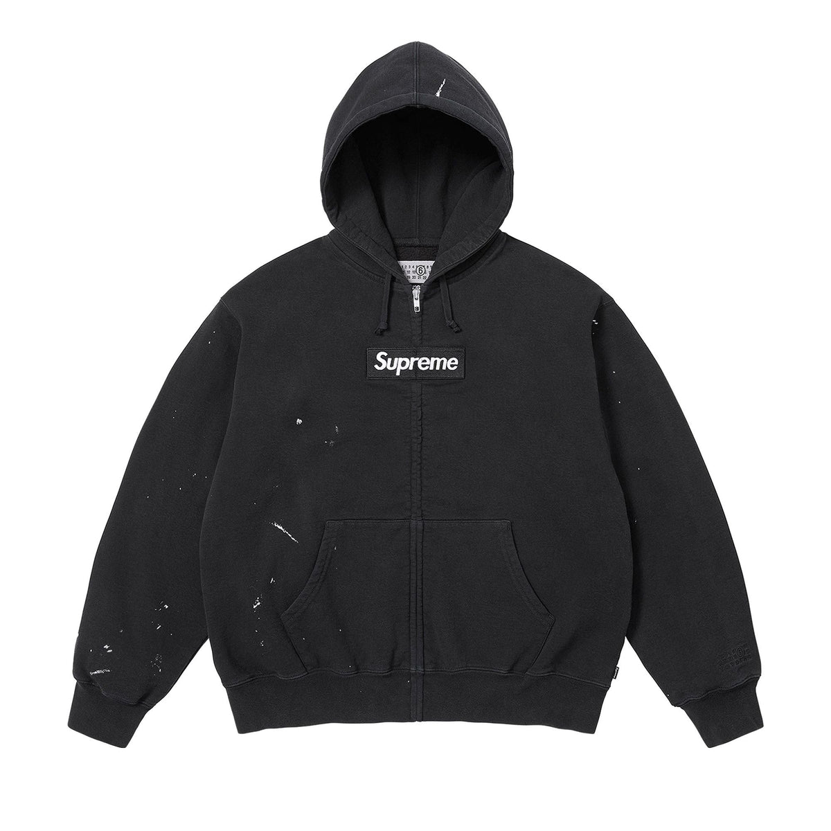 Supreme x MM6 Maison Margiela Box Logo Zip Up Hooded Sweatshirt Black - Im Your Wardrobe