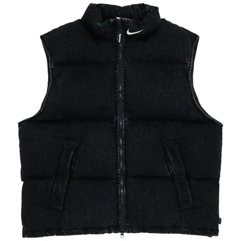 Supreme x Nike Denim Puffer Vest (SS24) &#39;Black&#39; - Im Your Wardrobe