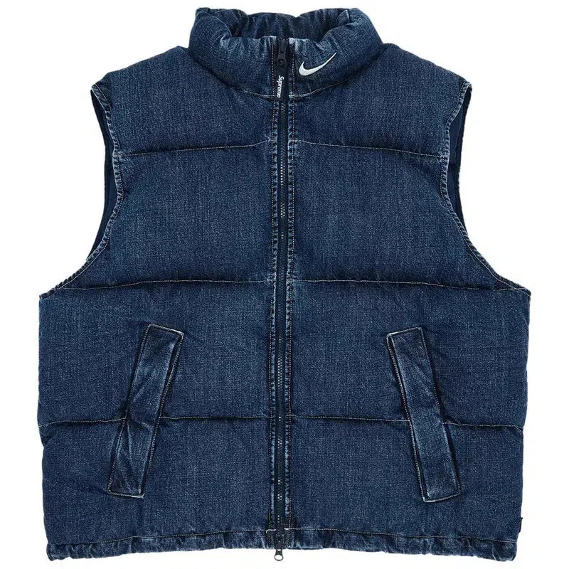 Supreme x Nike Denim Puffer Vest (SS24) &#39;Indigo&#39; - Im Your Wardrobe