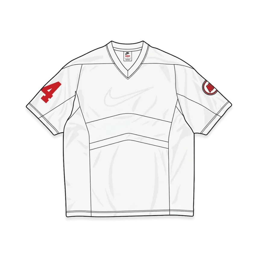 Supreme x Nike Football Jersey White - Im Your Wardrobe