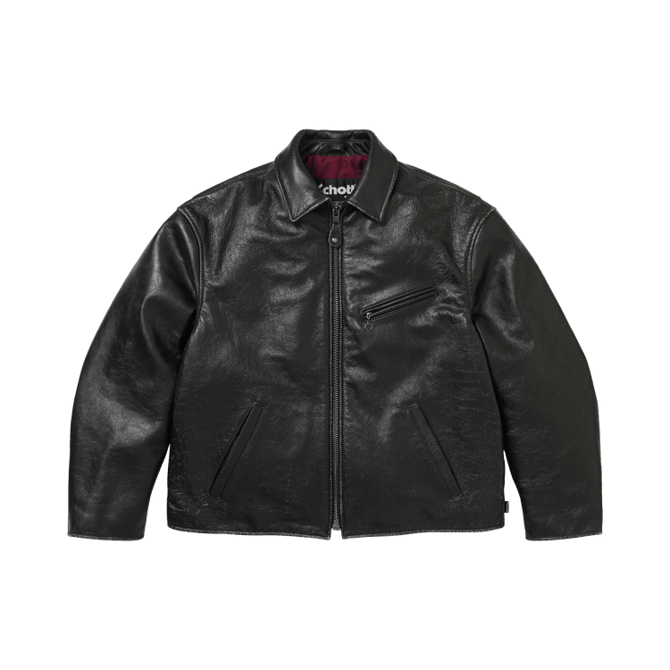 Supreme x Schott Distressed Leather Jacket Black - Im Your Wardrobe