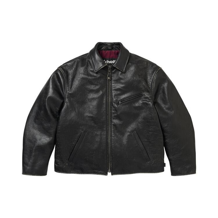 Supreme x Schott Distressed Leather Jacket Black - Im Your Wardrobe