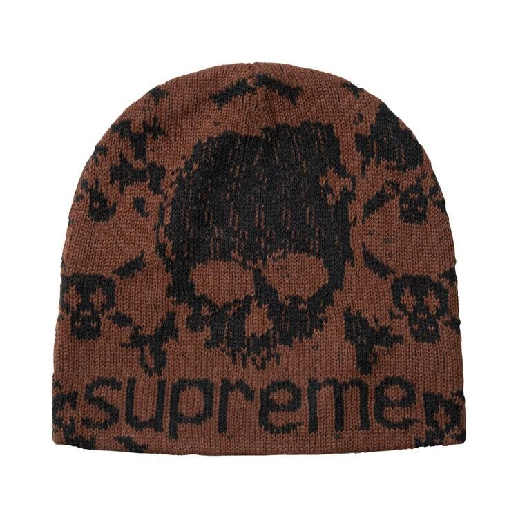 Supreme x Vanson Leathers Skull Beanie (FW26) Brown - Im Your Wardrobe