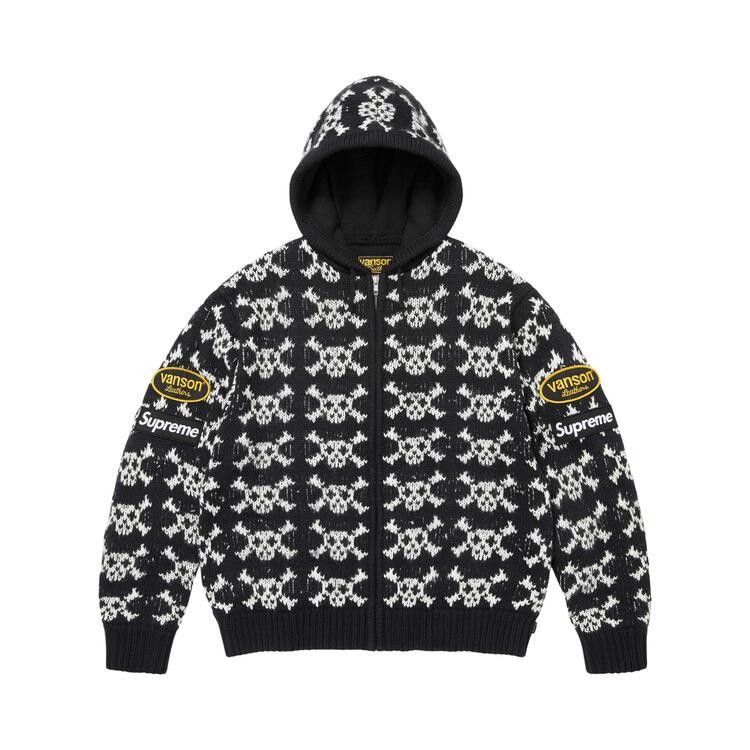 Supreme x Vanson Leathers Skull Zip Up Hooded Sweater Black - Im Your Wardrobe