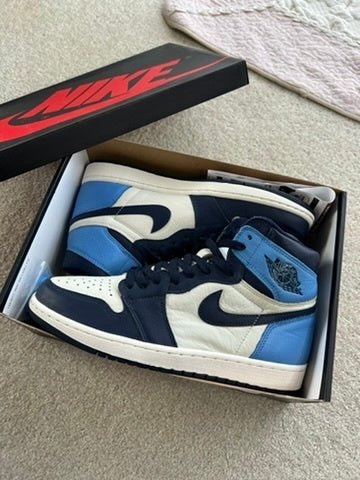 [USED A+] Jordan 1 High Obsidian - 9 US (10.5 Women&#39;s) - Im Your Wardrobe